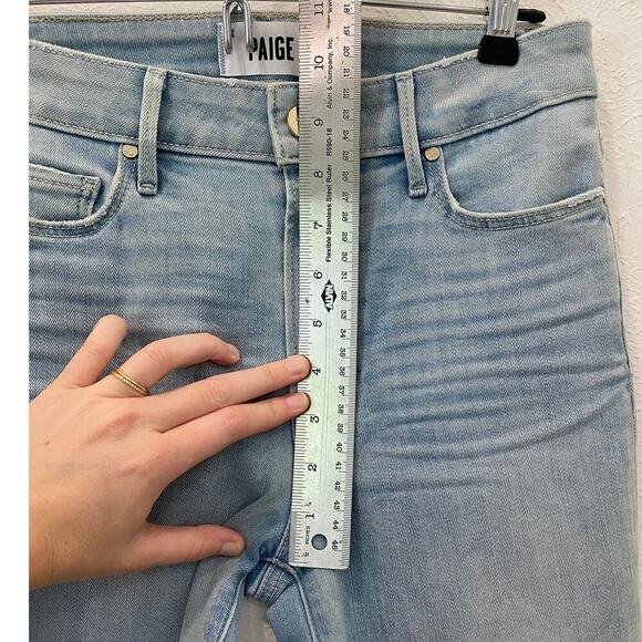 Paige Colette Crop Flare Jeans Size 27 Light Blue - Picture 6 of 7